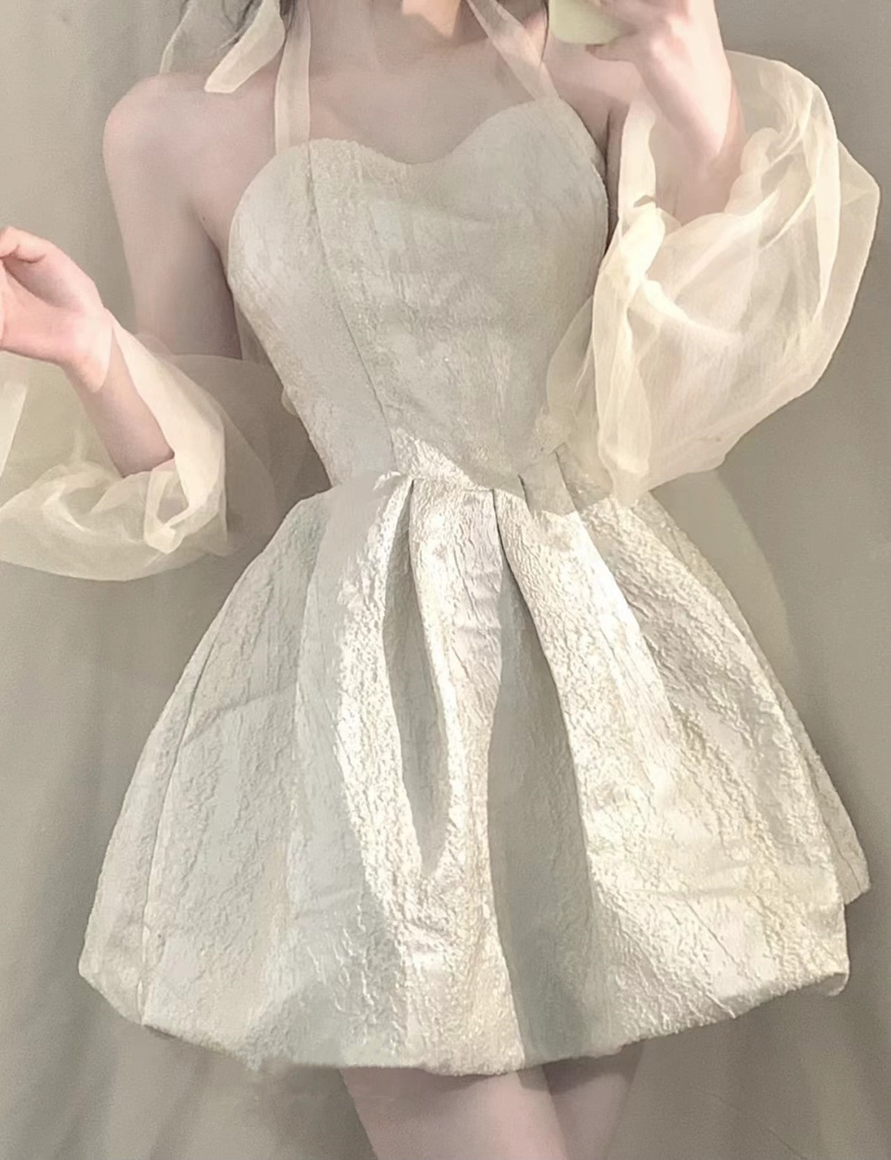 [연말파티/송년회]브라이덜샤워 퍼프 백리본 웨딩 드레스