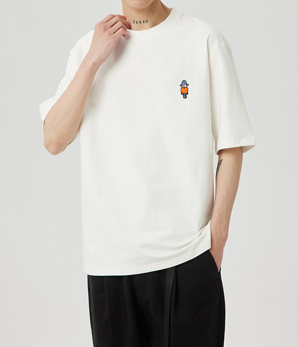 심플 로고 루즈핏 반팔 티셔츠