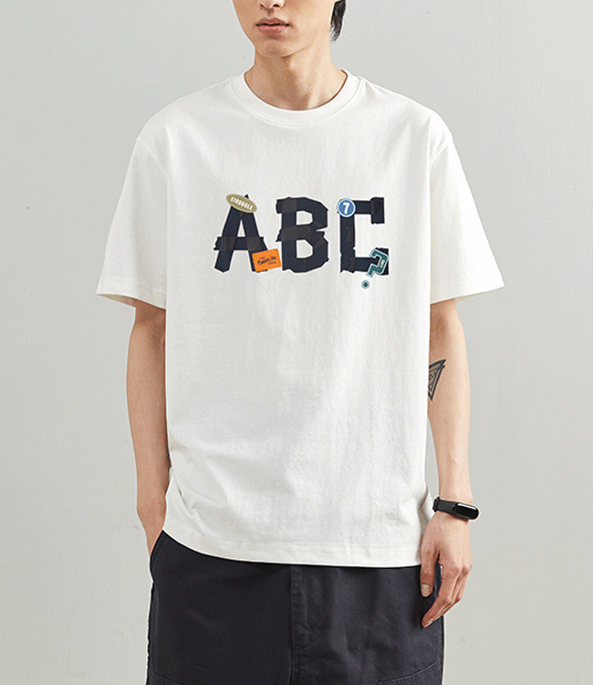 ABC 페인팅 남자 반팔 티셔츠
